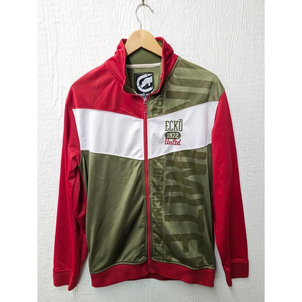Vintage Y2K Ecko Unltd Red Green Full Zip Jacket Men's Size Medium
